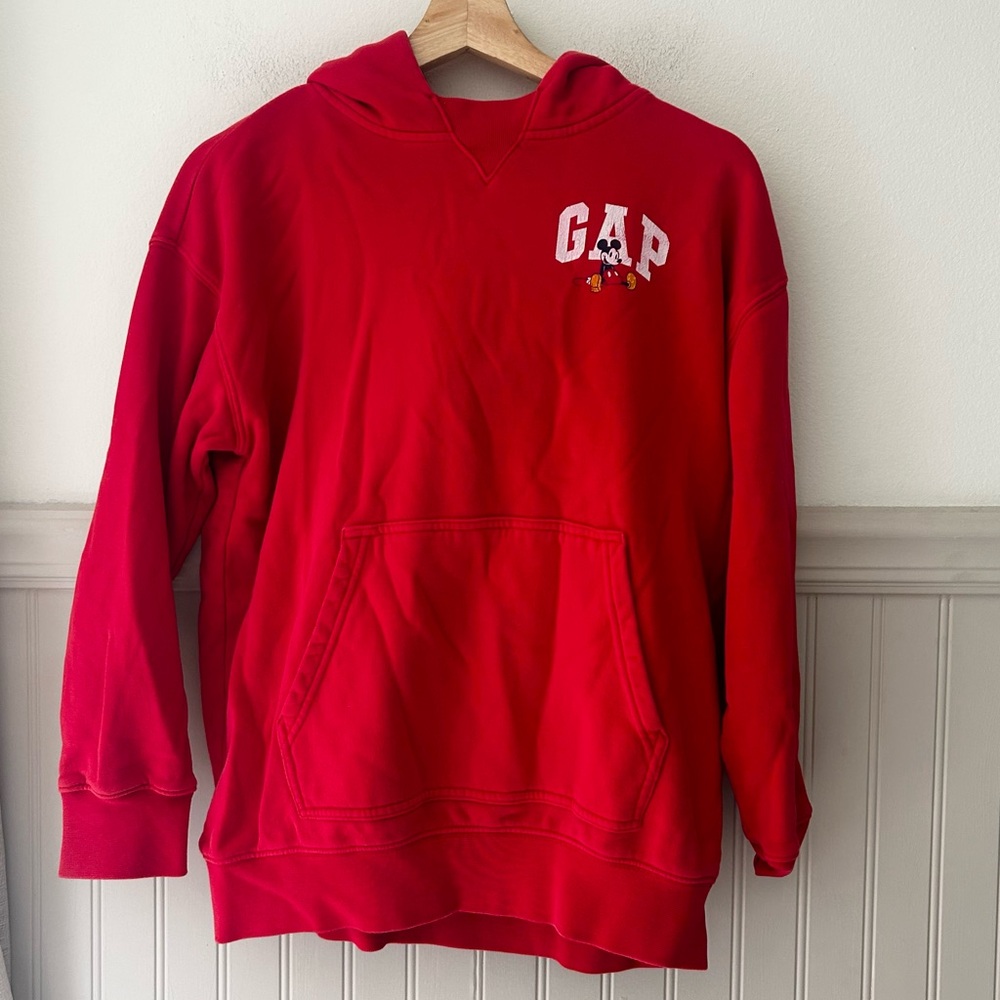 GAP Disney Collab Girls 10 Red Sweatshirt Hoodie Mickey Mouse